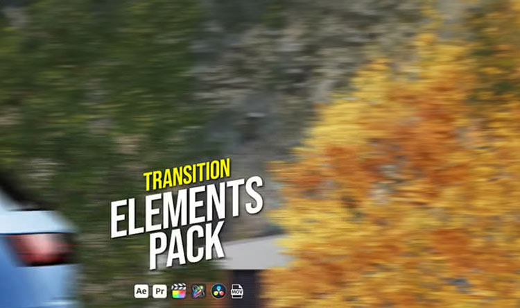 视频素材-100个创意车辆树木路牌建筑墙体移动遮挡无缝转场动画 (有透明通道+音效)